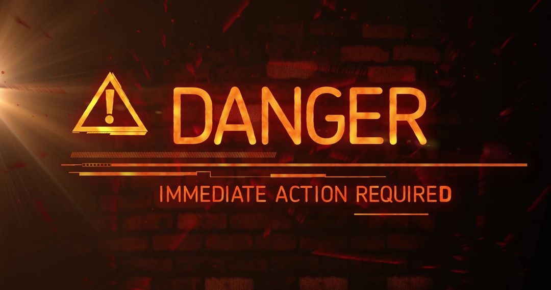 Danger Alert Warning with Obstinate Background