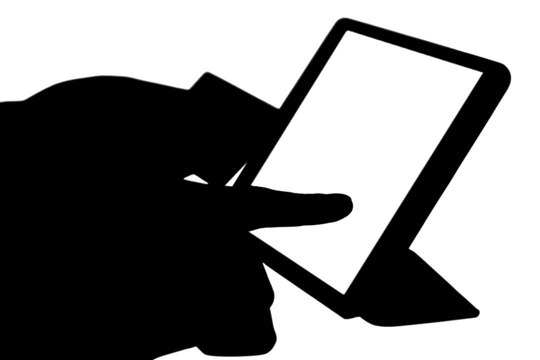 Digital Hands Using Tablet Illustrating Transparent Background