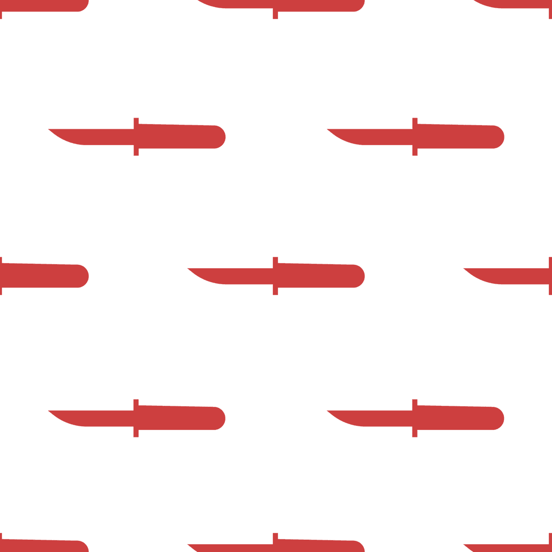 Red Knife Pattern on Transparent Background for Creative Designs