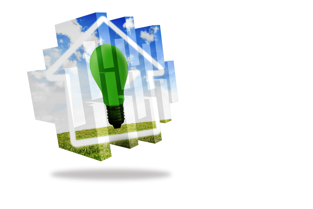 Innovative Transparent Green Energy Concept with Light Bulb