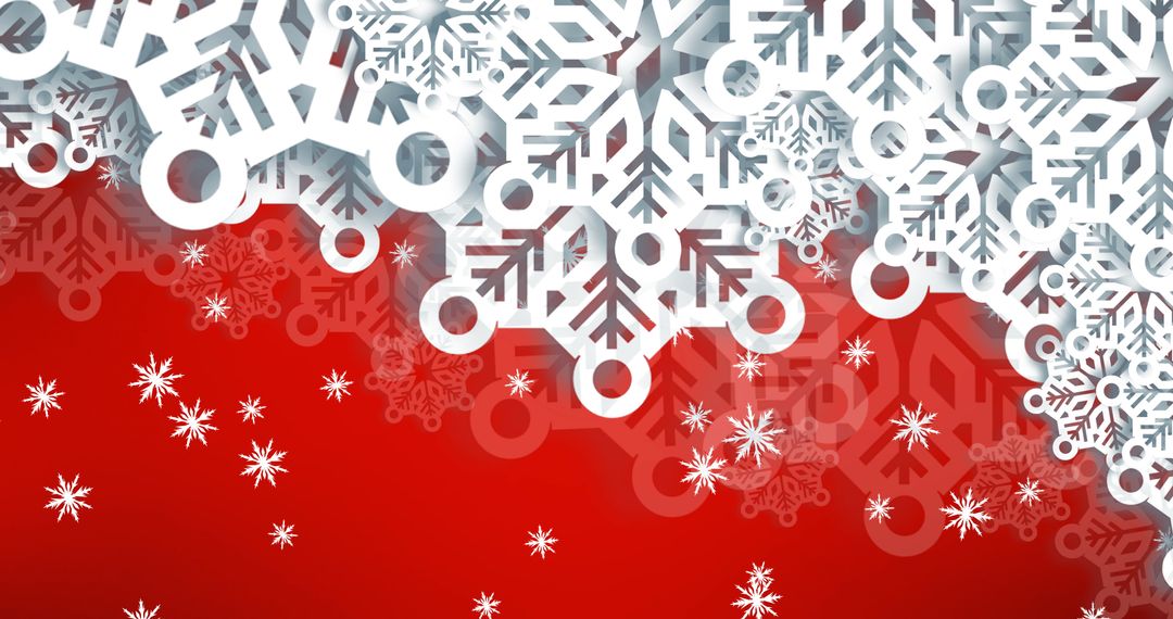 Intricate Snowflakes Holiday Design on Vibrant Red