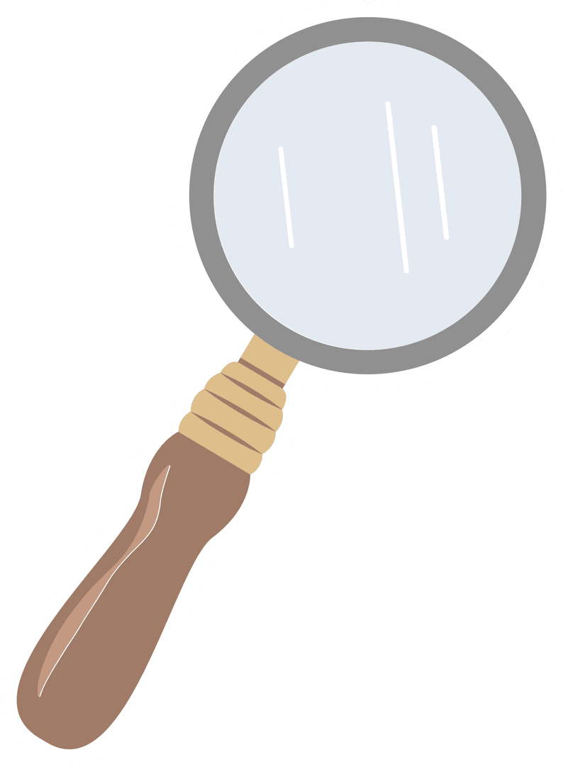 Transparent Background Digital Magnifying Glass Illustration