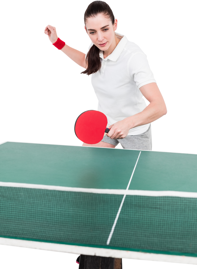 Female Athlete Playing Ping Pong with Transparent Background - Download Free Stock Images Pikwizard.com