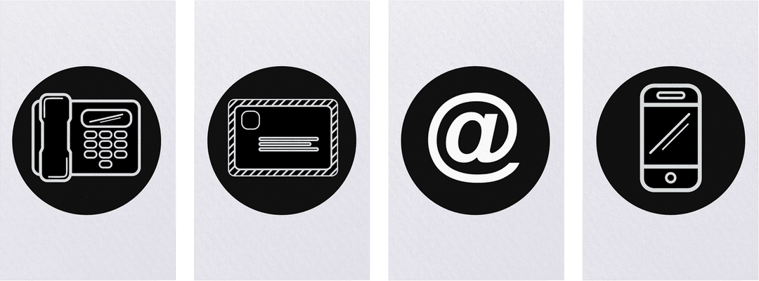 Media Icons on Transparent Background for Social Communication