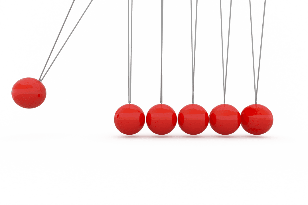 Red Ball Collision on Transparent Background Illustrating Motion