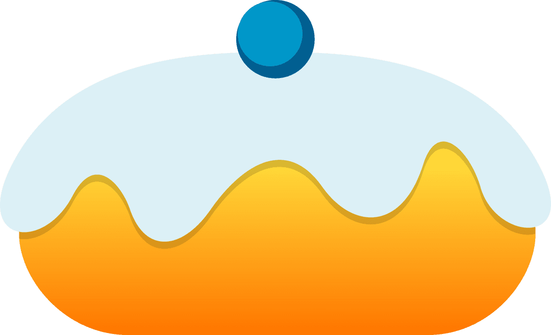 Whimsical Cartoon Cake Illustration on Transparent Background