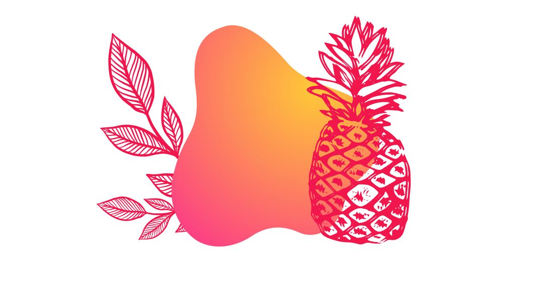 Colorful Abstract Pineapple Art with Gradient