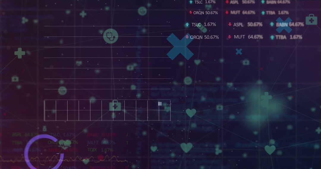 Abstract Digital Financial Data Network Concept