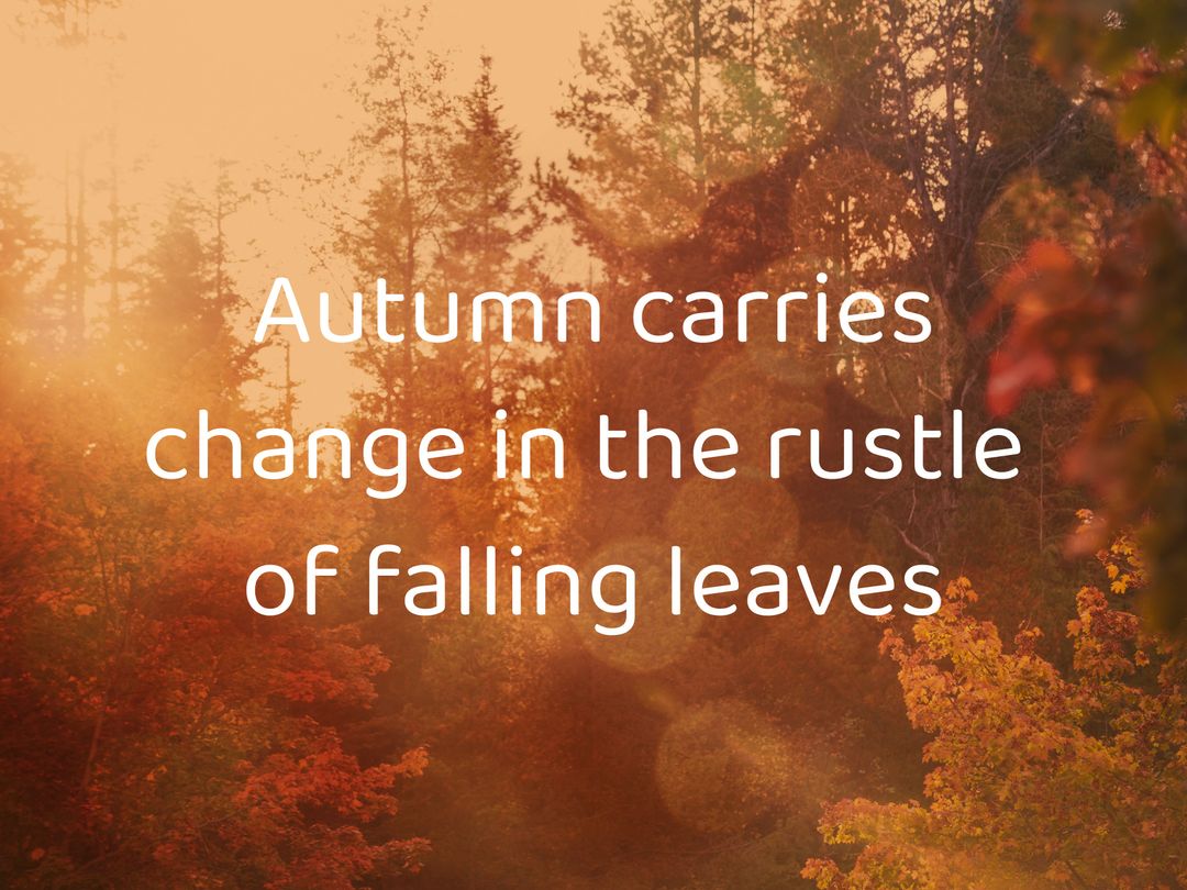 Autumn Forest with Falling Leaves and Inspirational Quote - Download Free Stock Templates Pikwizard.com