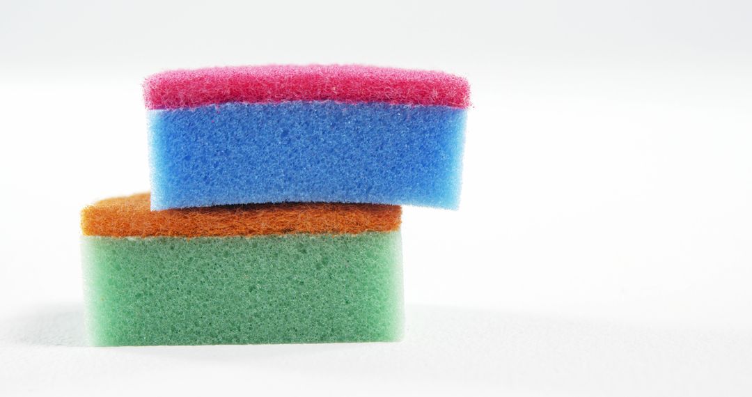 Colorful Cleaning Sponges On White Background - Free Images, Stock Photos and Pictures on Pikwizard.com