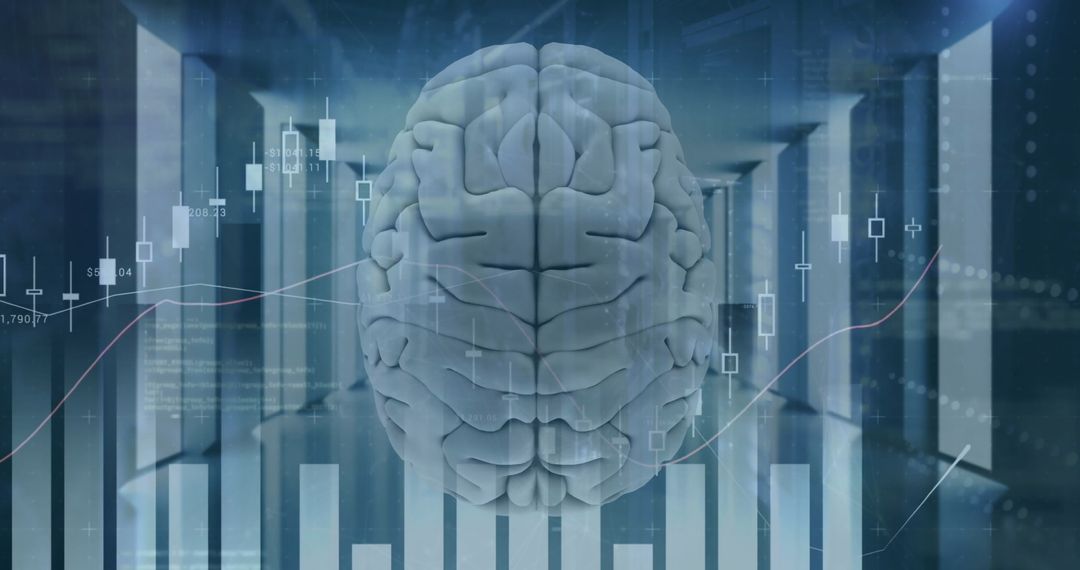 Digital Financial Analysis with AI Brain Symbolism