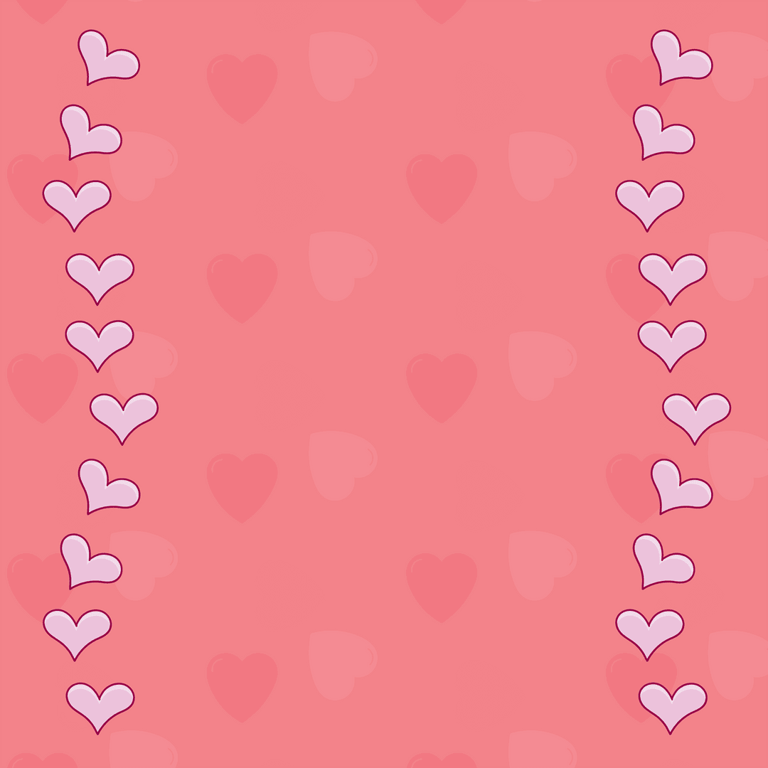 Pink Valentine's Day Card with Transparent Heart Border