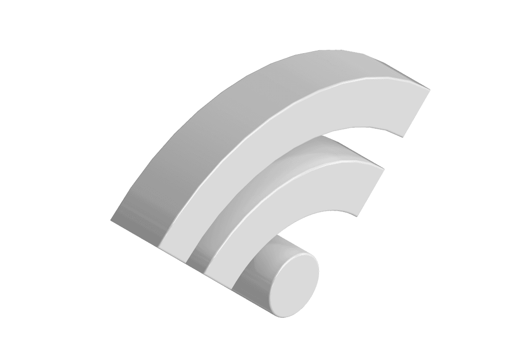 White Wi-Fi Icon on Transparent Background for Digital Use