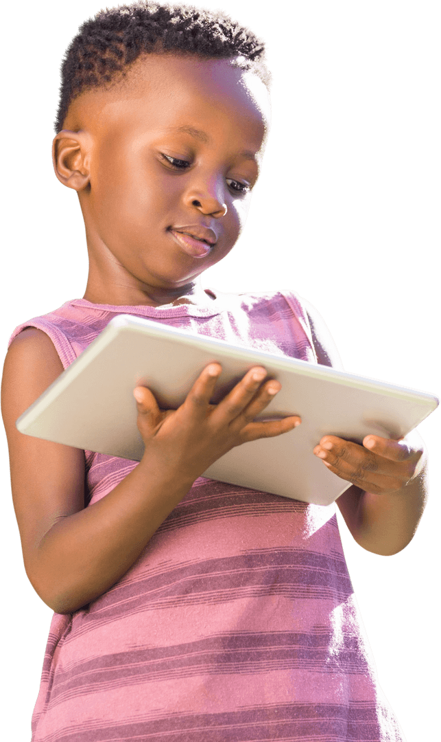 Child Engaging with Tablet Technology Digital Learning Study