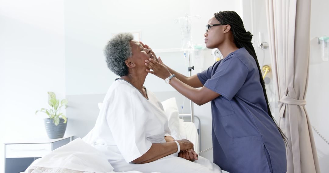 Nurse Checking Senior Patient in Hospital Room - Free Images, Stock Photos and Pictures on Pikwizard.com