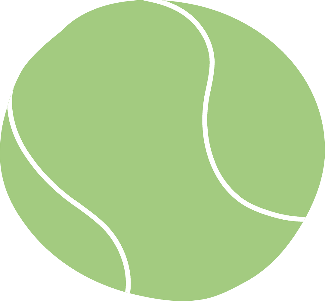 Flat Design Minimalist Tennis Ball on Transparent Background