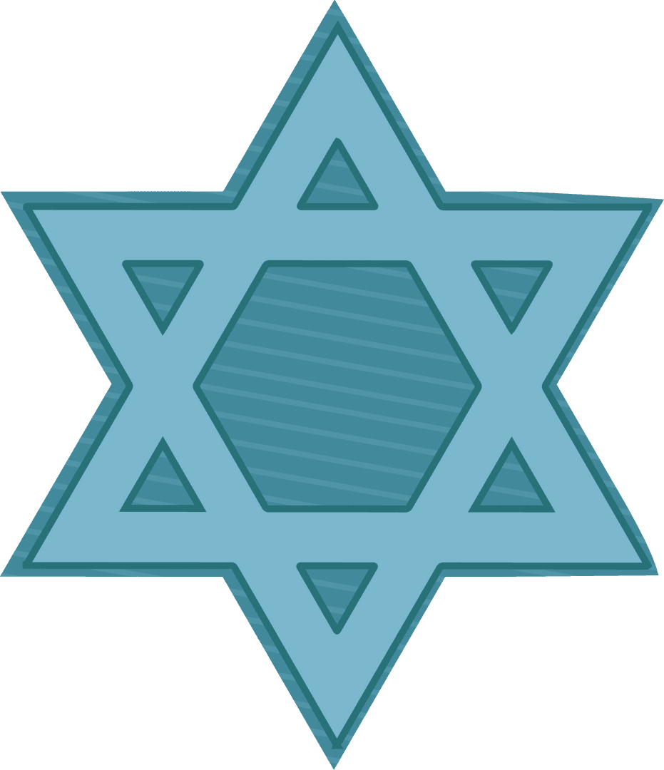 Shining Hexagram Star Symbol with Transparent Canvas