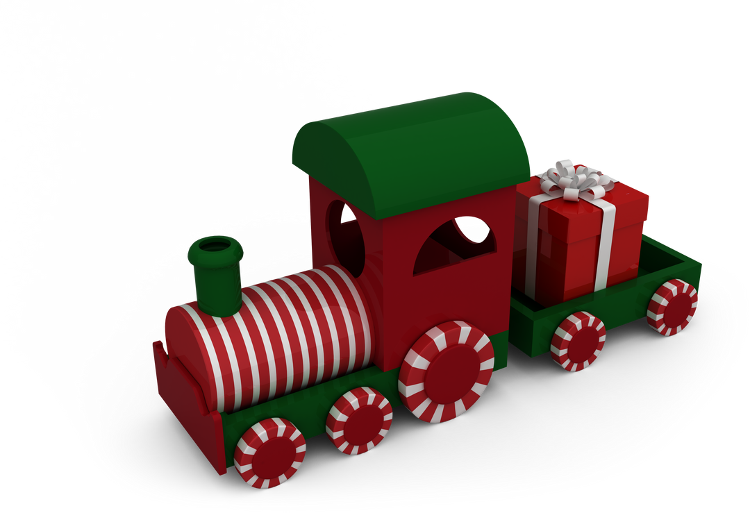 Transparent Christmas Toy Train With Gift, Festive Holiday Decoration - Download Free Stock Images Pikwizard.com