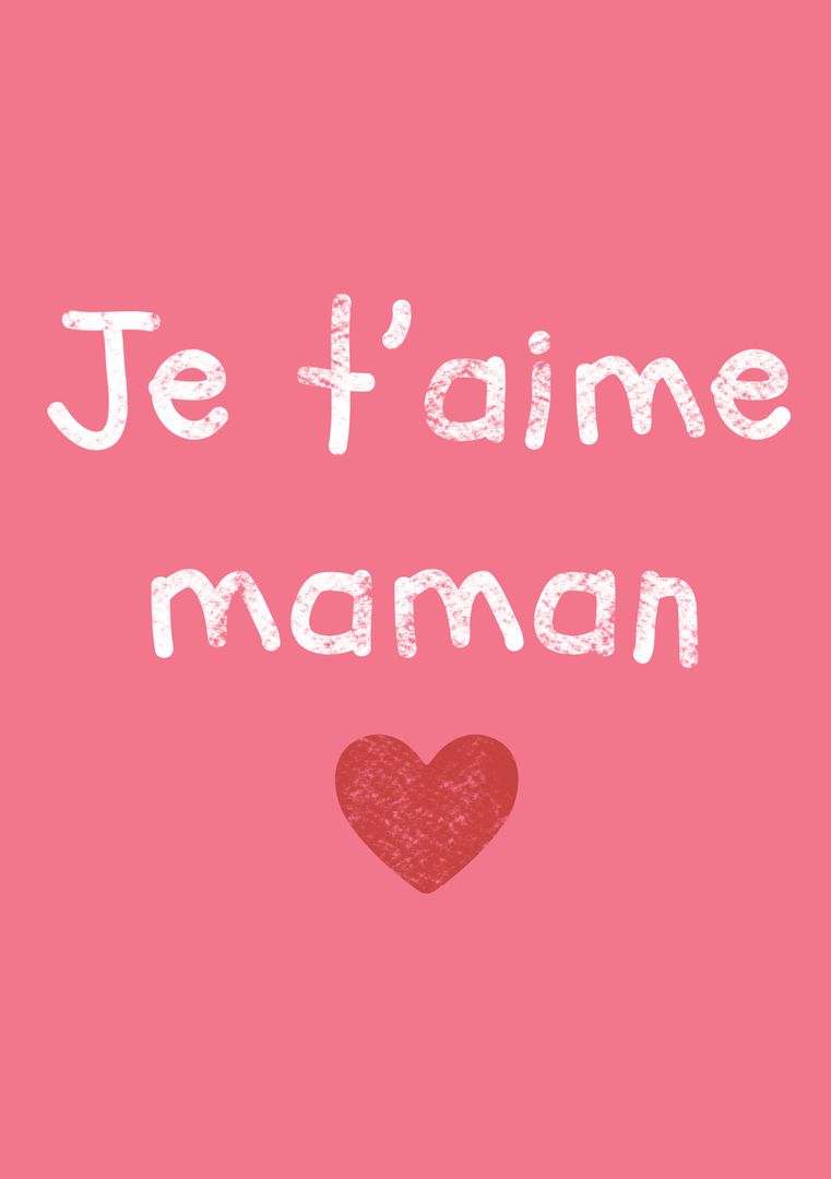 Mother's Day Greeting in French with Heart Symbol