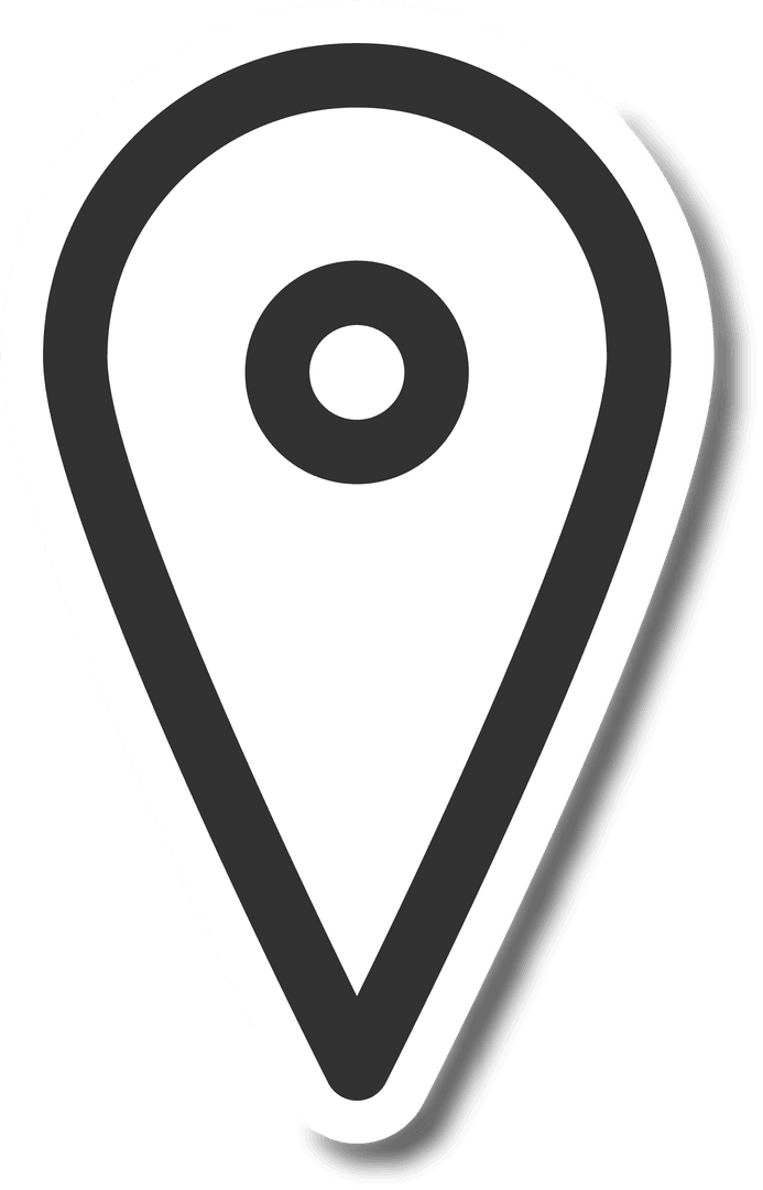 Transparent Black and White Location Pin Icon