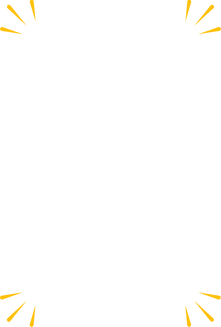 Transparent Yellow Corner Dashes Design on Vector Background