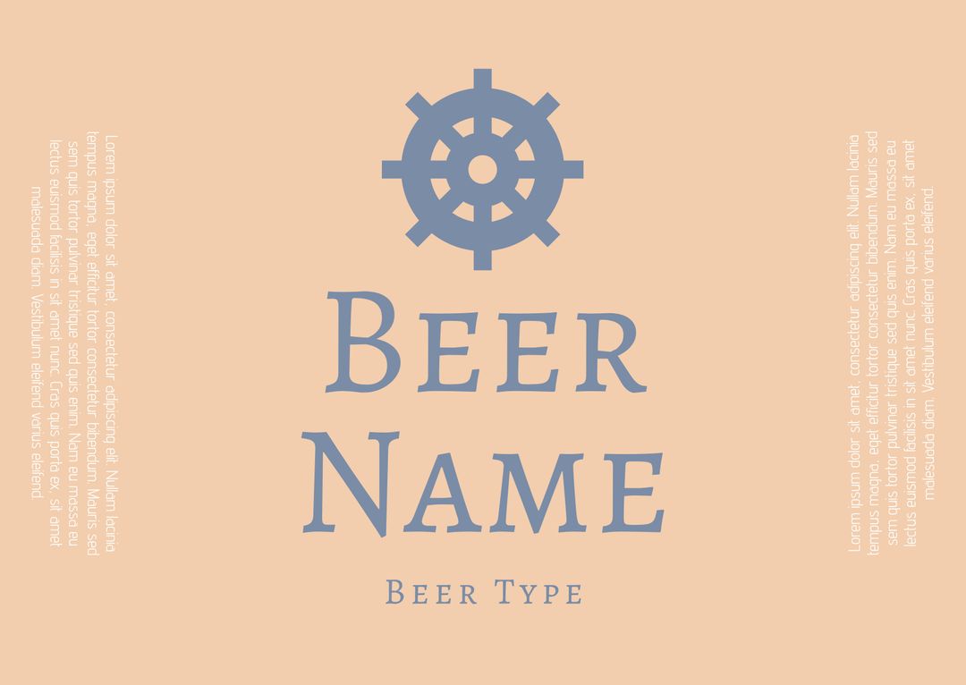 Craft Beer Label with Nautical Wheel Design for Brew Branding