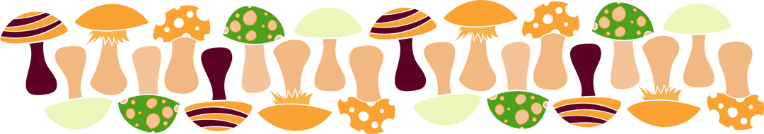 Colorful Mushroom Illustration on Transparent Background