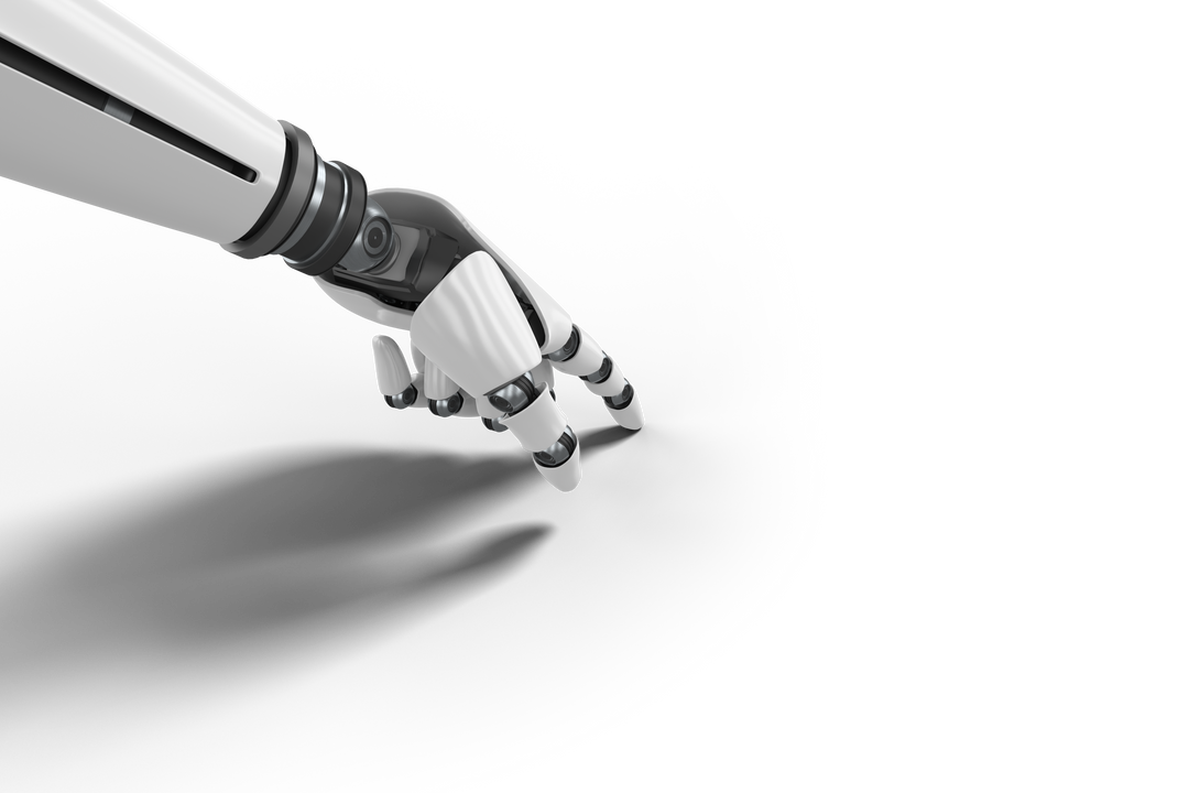 Transparent Silvered Cyborg Hand Gesturing in Minimalist Futuristic Style - Download Free Stock Images Pikwizard.com