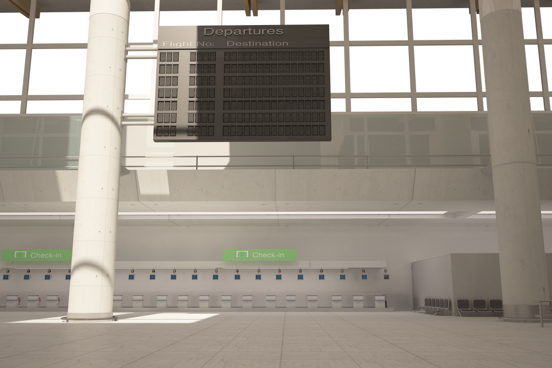 Transparent Modern Airport Terminal With Check-In Desks - Download Free Stock Images Pikwizard.com