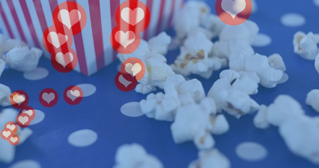 Popcorn with Love Icons for Celebration Concept - Free Images, Stock Photos and Pictures on Pikwizard.com