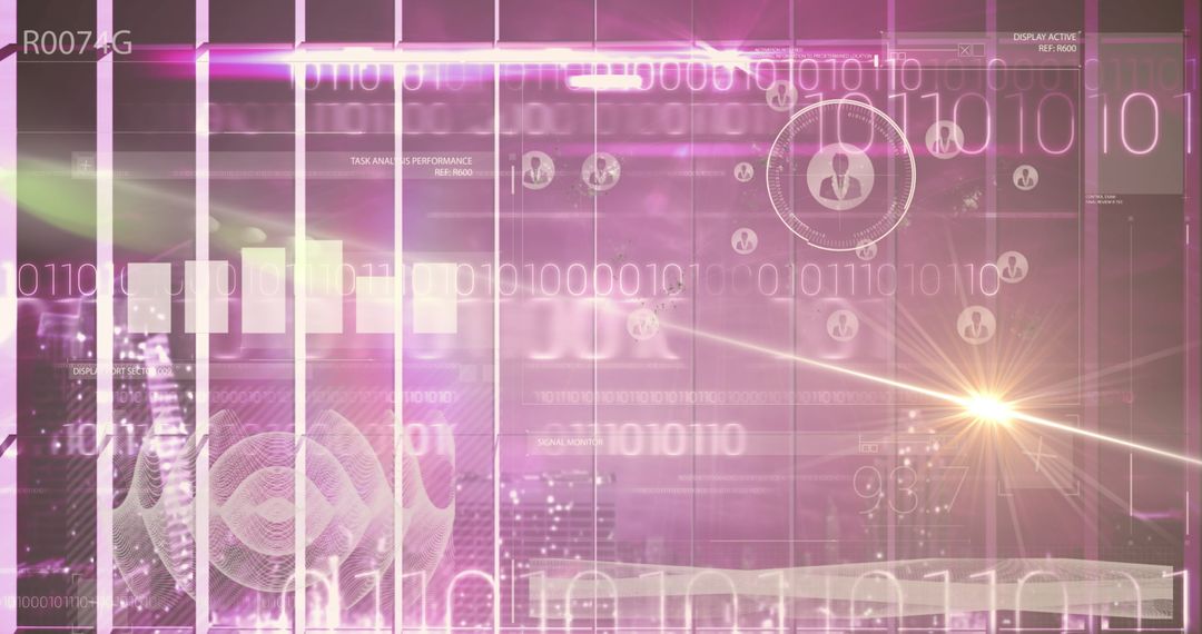 Abstract Digital Data Interface with Futuristic Elements