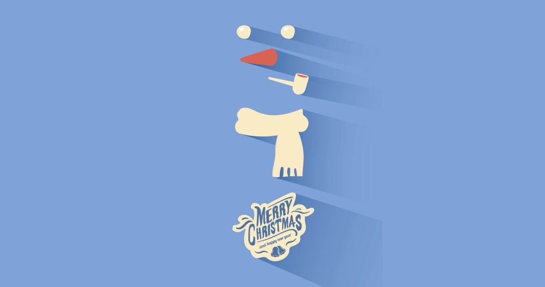 Minimalist Christmas Snowman Illustration with Seasonal Text - Free Images, Stock Photos and Pictures on Pikwizard.com