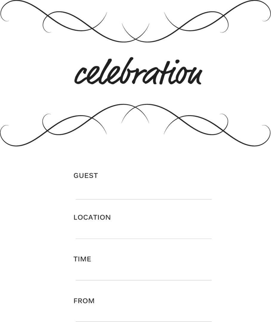 Invitation Card Template with Celebration Text on Transparent Background - Download Free Stock Images Pikwizard.com