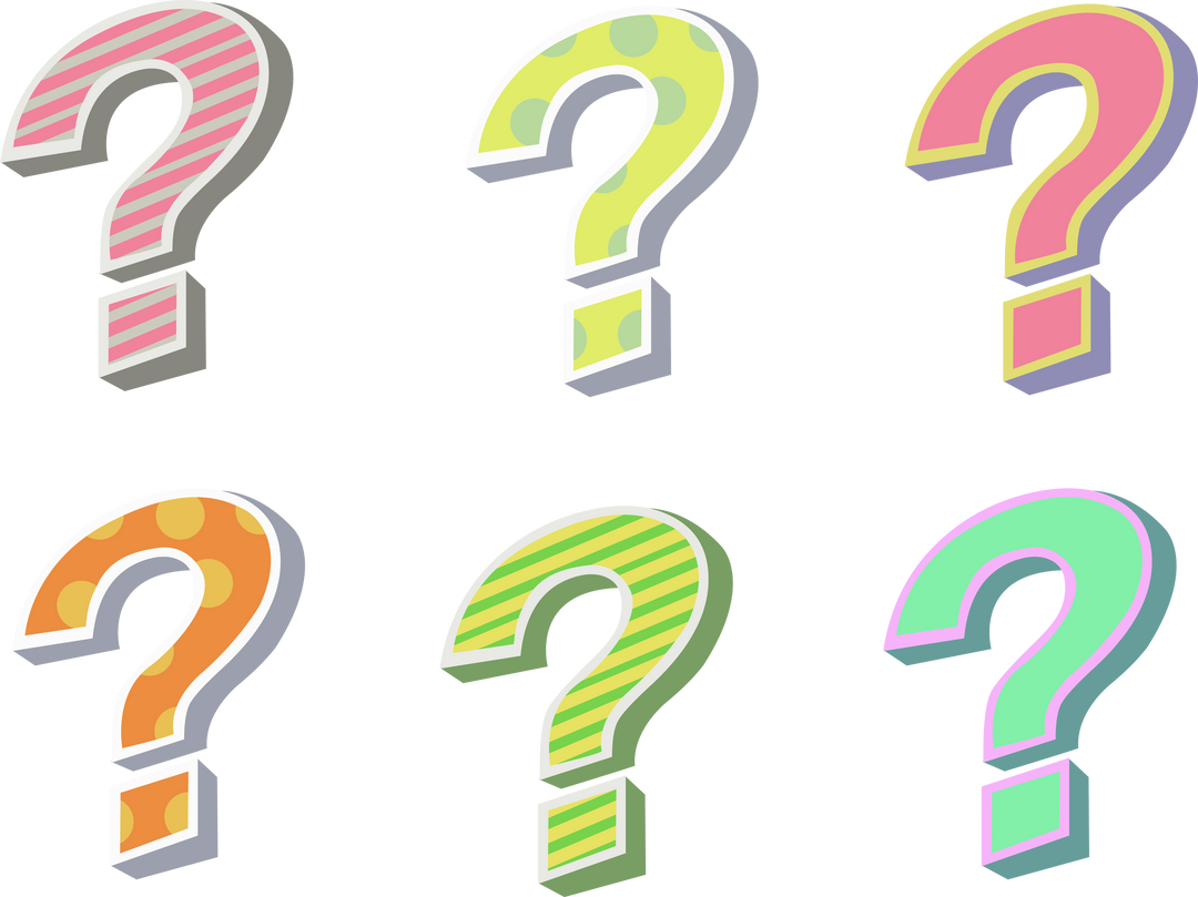 Colorful Transparent Question Marks Set Vector Illustration - Download Free Stock Images Pikwizard.com