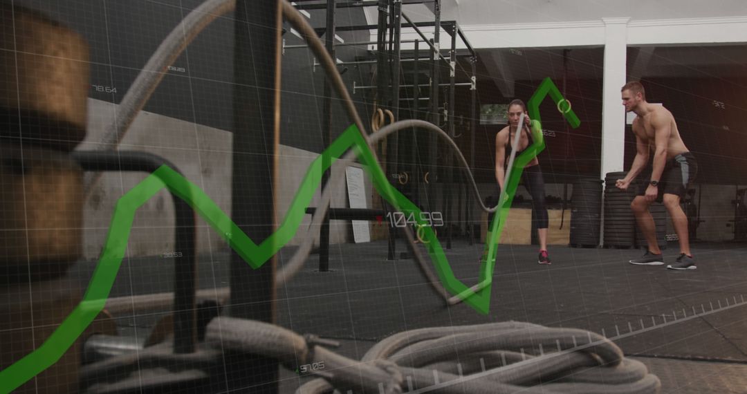 Fitness Training with Performance Analytics and Graphs Overlay - Free Images, Stock Photos and Pictures on Pikwizard.com