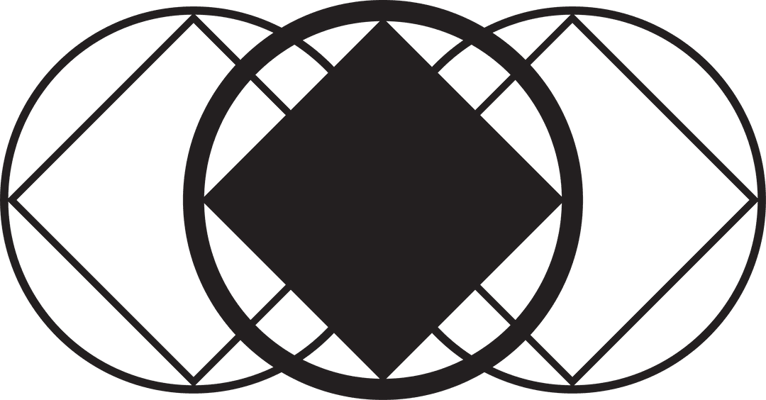 Geometric Circles and Diamonds on Transparent Background