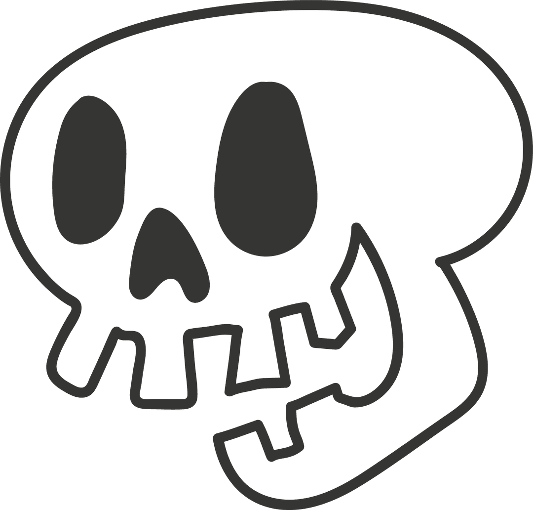 Transparent Minimalist Cartoon Skull Design Chic Style