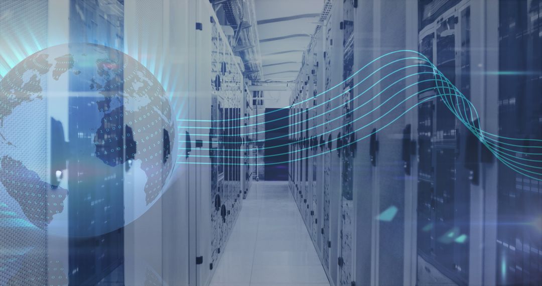 Global Data Connections in Modern Server Room