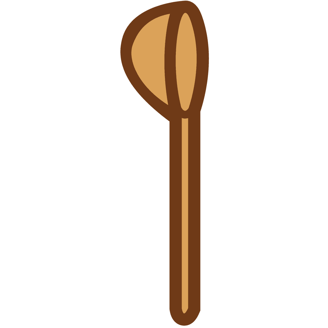 Wooden Cooking Spoon Isolated on Transparent Background