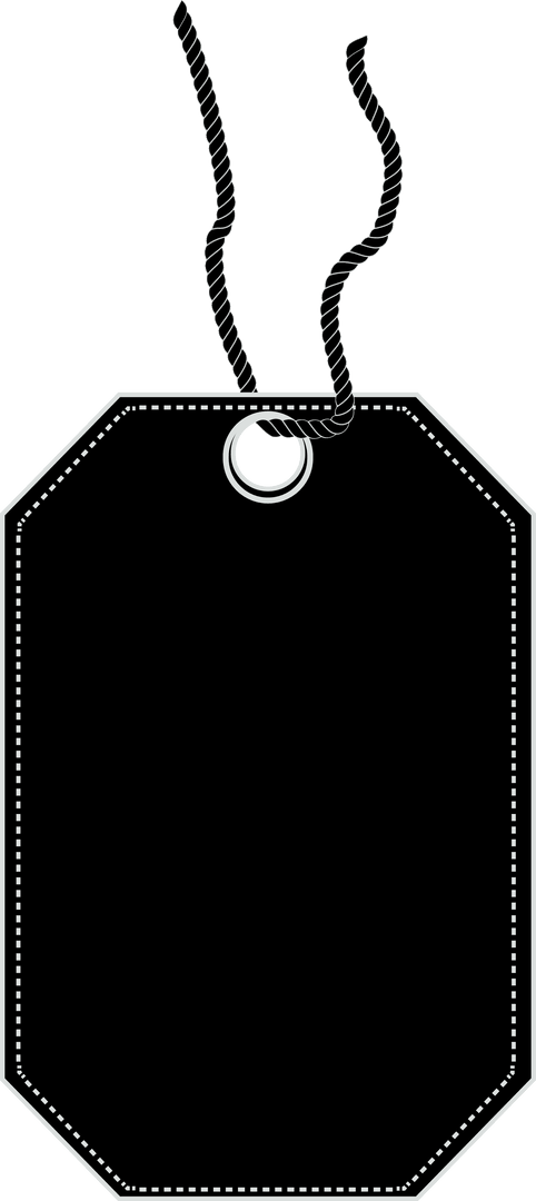 Transparent Black Gift Label with Twine String