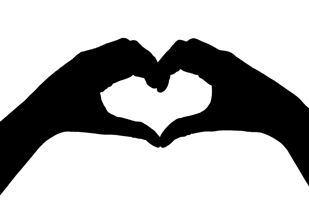 Transparent Heart Shape Hands Over Beach Sunset Scene