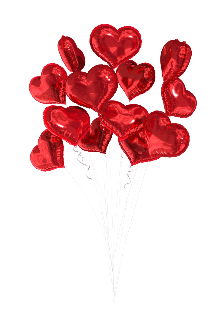 Red Heart Balloons on Transparent Background Celebrating Love and Valentine's Day - Download Free Stock Images Pikwizard.com