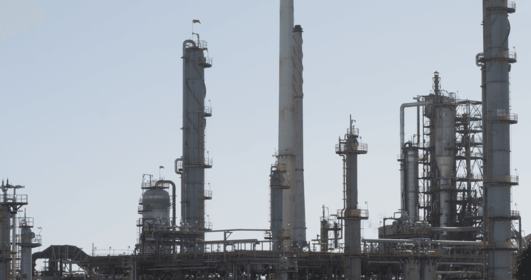 Transparent Industrial Factory Silhouette Against Clear Sky