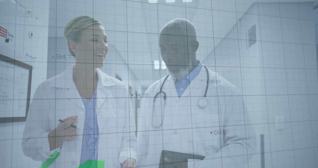 Doctors Discussing Medical Data in Innovative Hospital Setting