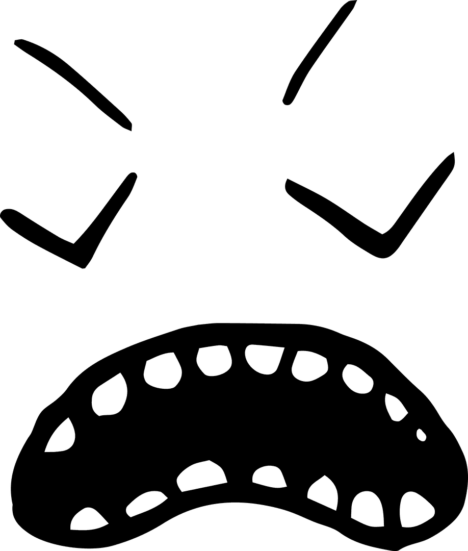 Angry Face Emoji on Transparent Background Illustration