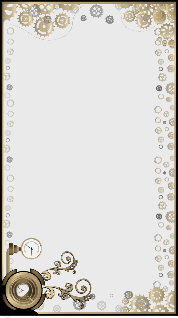 Steampunk Gear Frame with Transparent Background