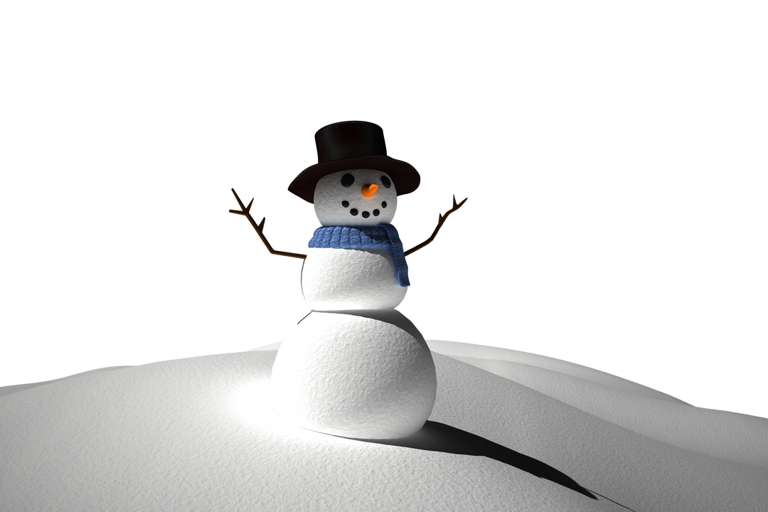 Digital PNG Illustration of Snowman with Scarf on Transparent Background - Download Free Stock Images Pikwizard.com