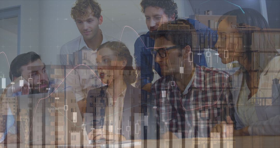 Multicultural Business Team Analyzing Financial Graphs in Modern Office