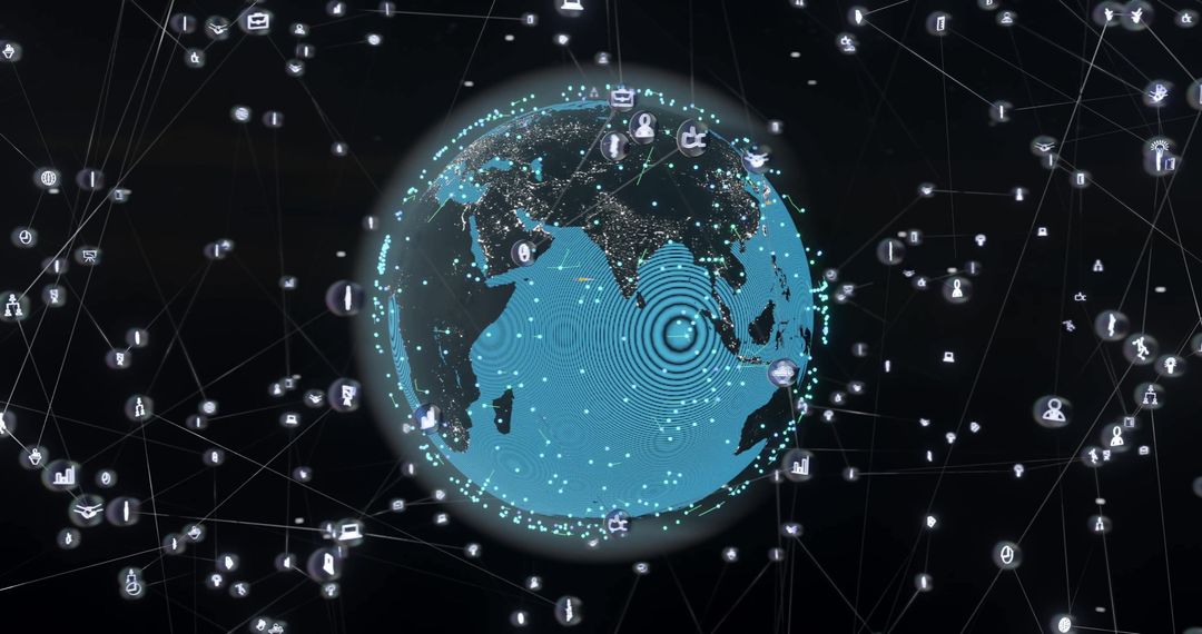 Global AI Data Network Conceptual Globe Illustration