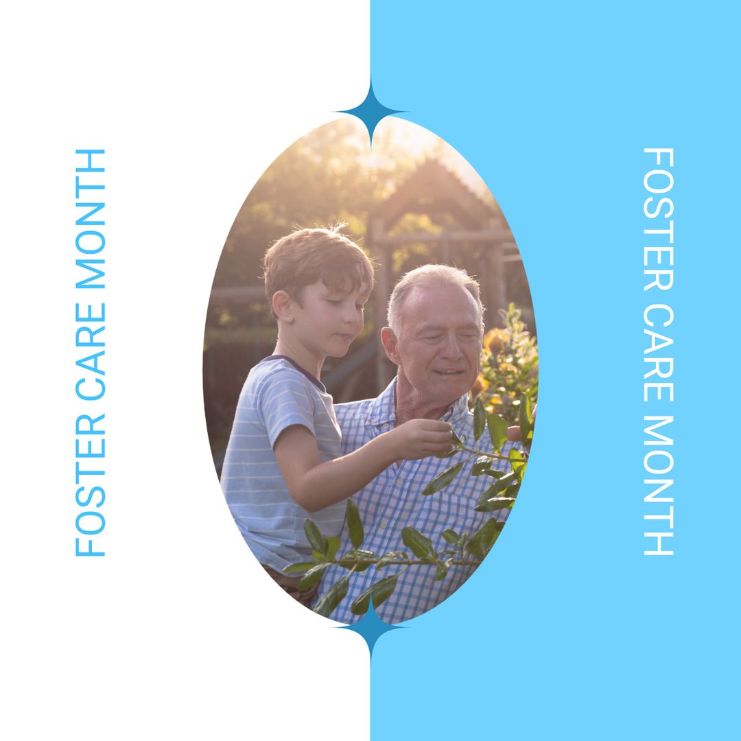 Father and Son Gardening During Foster Care Month